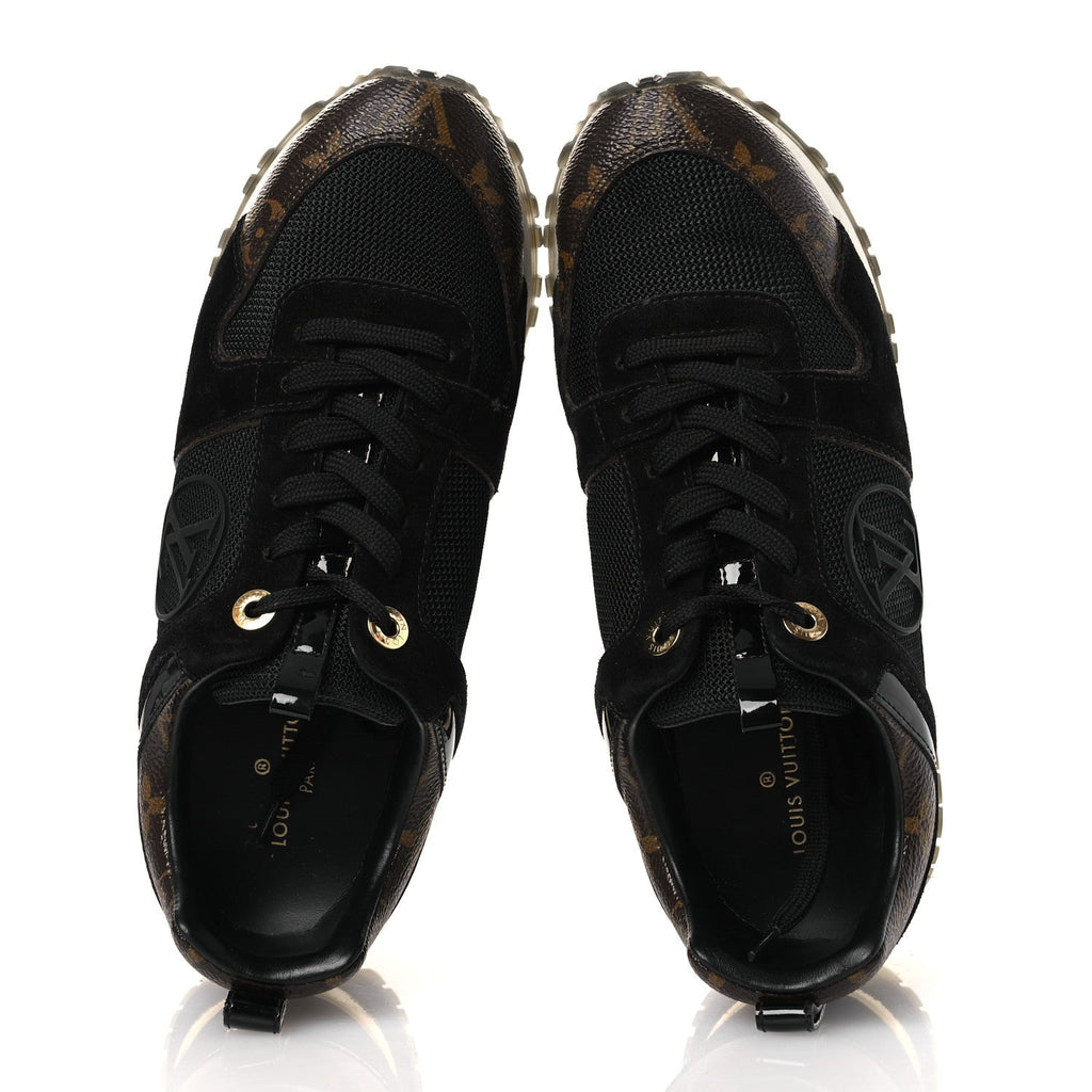 Suede Monogram Run Away Sneakers 36.5 Black £¨ Direct shipment via from wholesalehk.shop