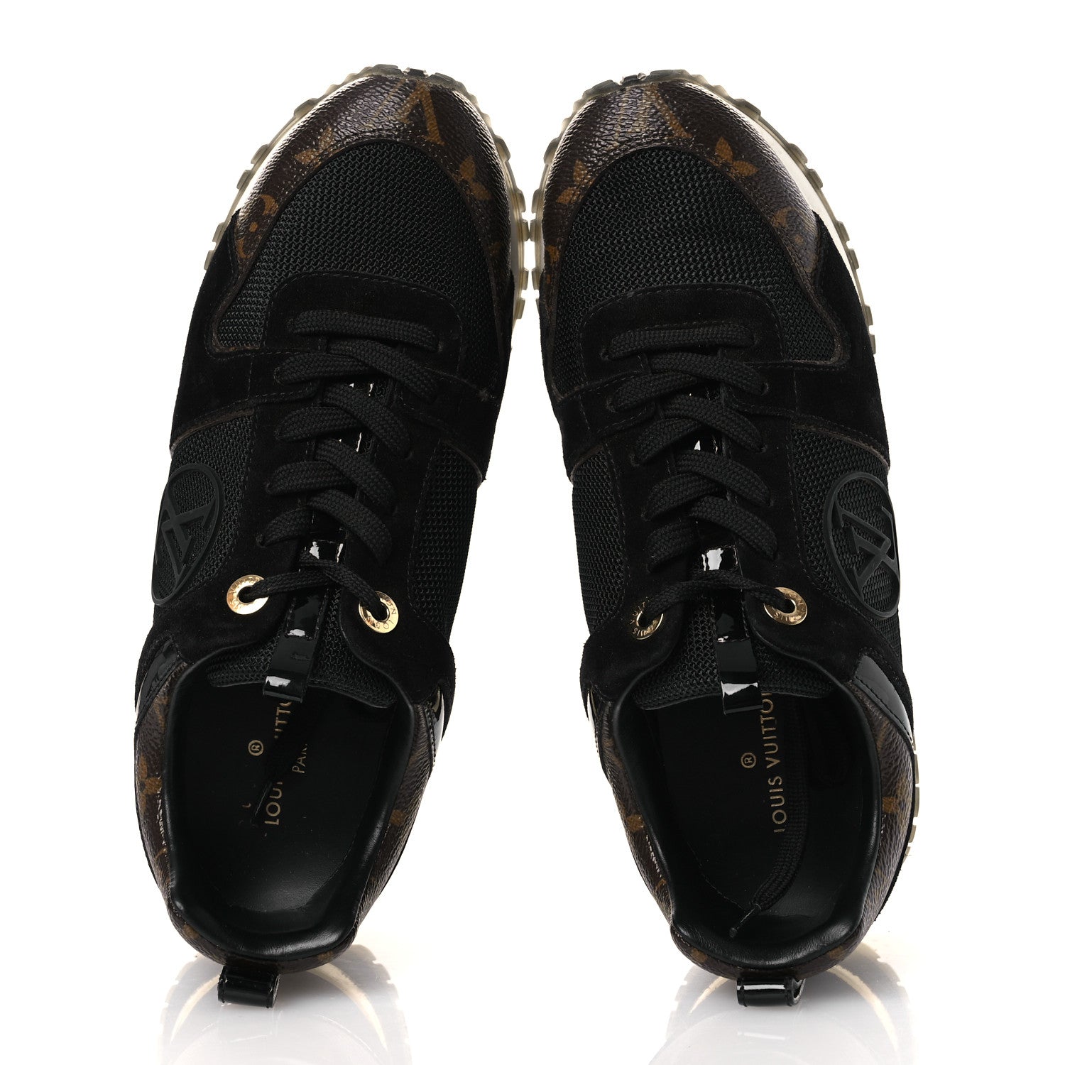 Suede Monogram Run Away Sneakers 36.5 Black £¨ Direct shipment via from wholesalehk.shop