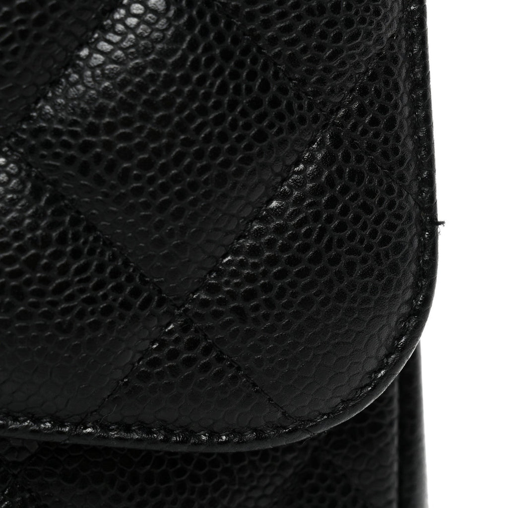 Caviar Quilted Jumbo Double Flap Black wholesalehk.shop