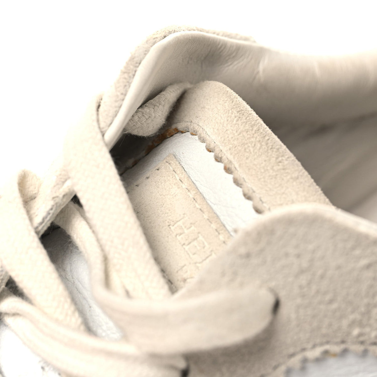 Calfskin Suede Goatskin Bouncing Sneakers 39 White wholesalehk.shop