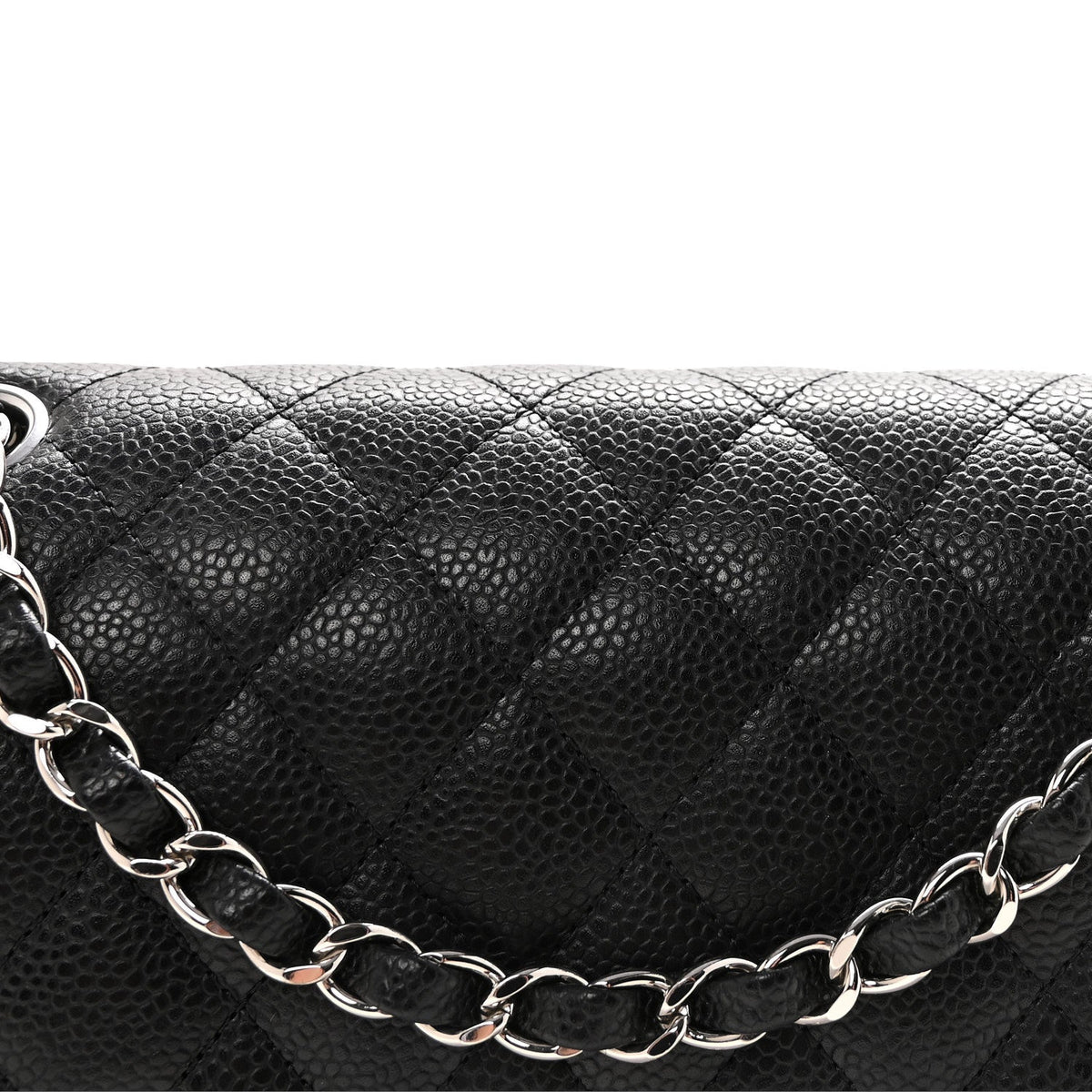 Caviar Quilted Medium Double Flap Black wholesalehk.shop