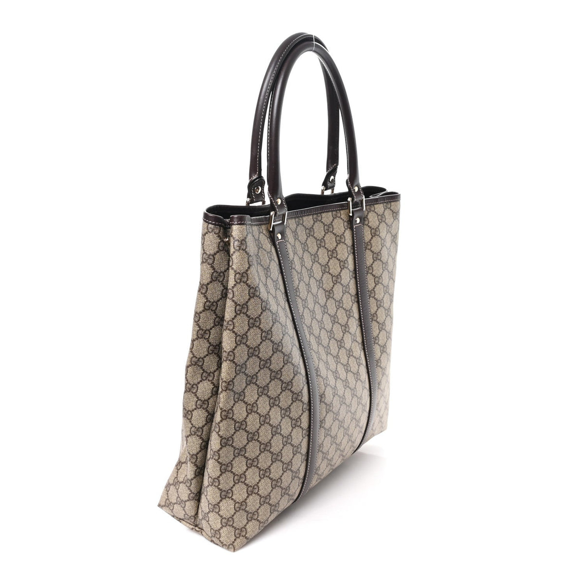 GG Plus Monogram Joy Vertical Tote Dark Brown wholesalehk.shop