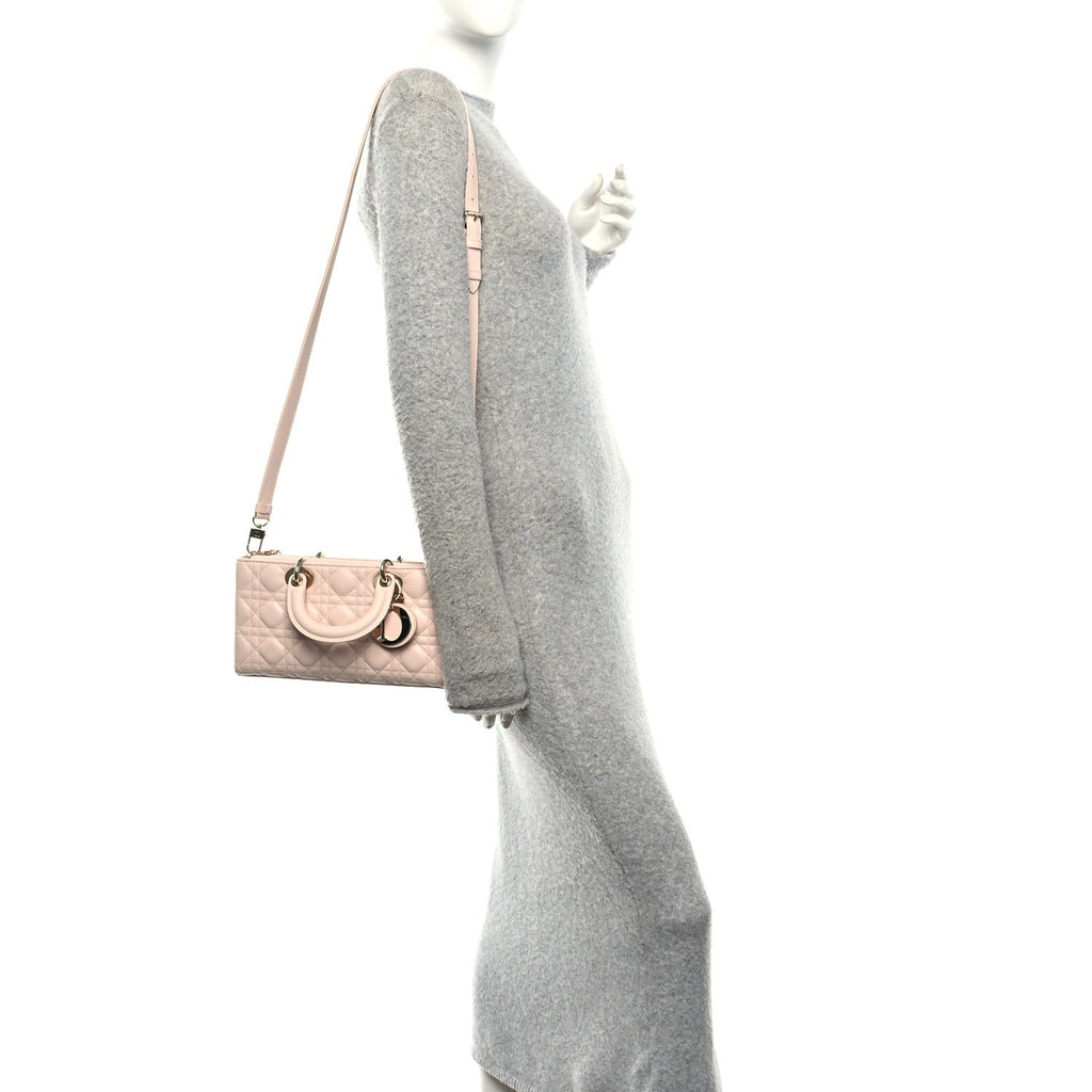 Lambskin Cannage Medium Lady D-Joy Powder Pink wholesalehk.shop
