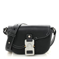 Grained Calfskin Saddle Messenger Bag With Strap Black wholesalehk.shop