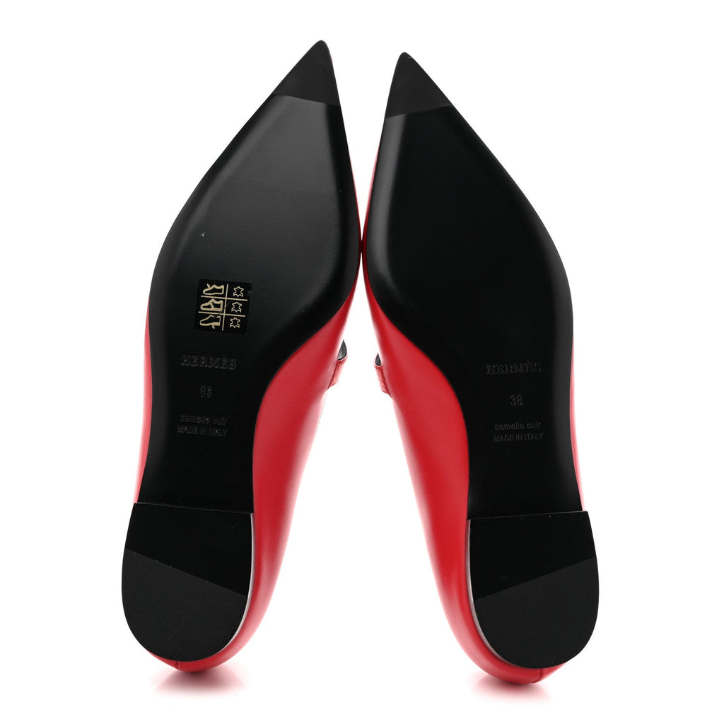 Lizard Calfskin Brillante Kelly Ballet Flat  38 Rouge Vif wholesalehk.shop