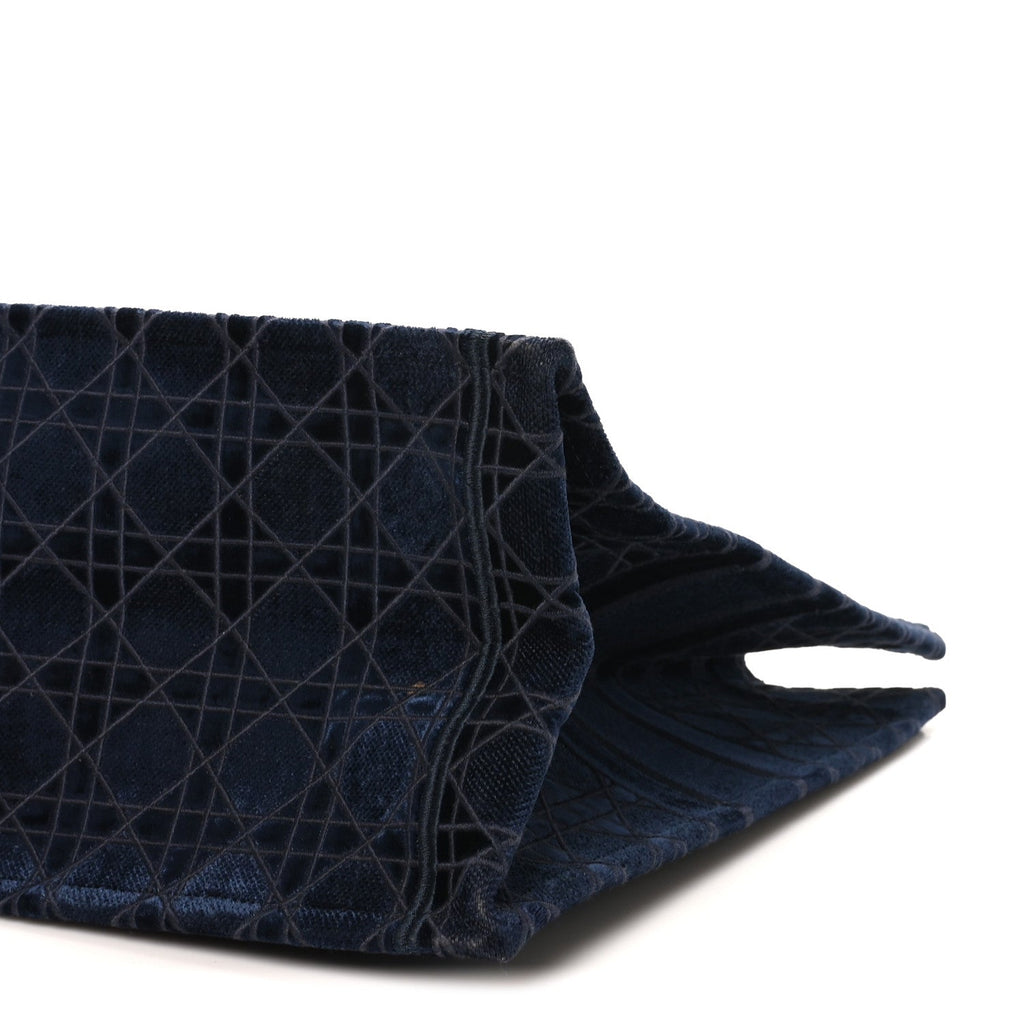 Velvet Cannage Large Book Tote Navy Blue £¨ Direct shipment via from wholesalehk.shop