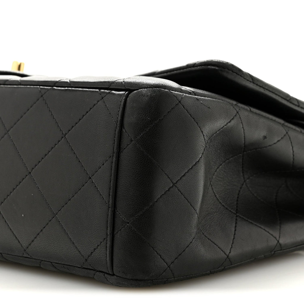 Lambskin Quilted Maxi Double Flap Black wholesalehk.shop