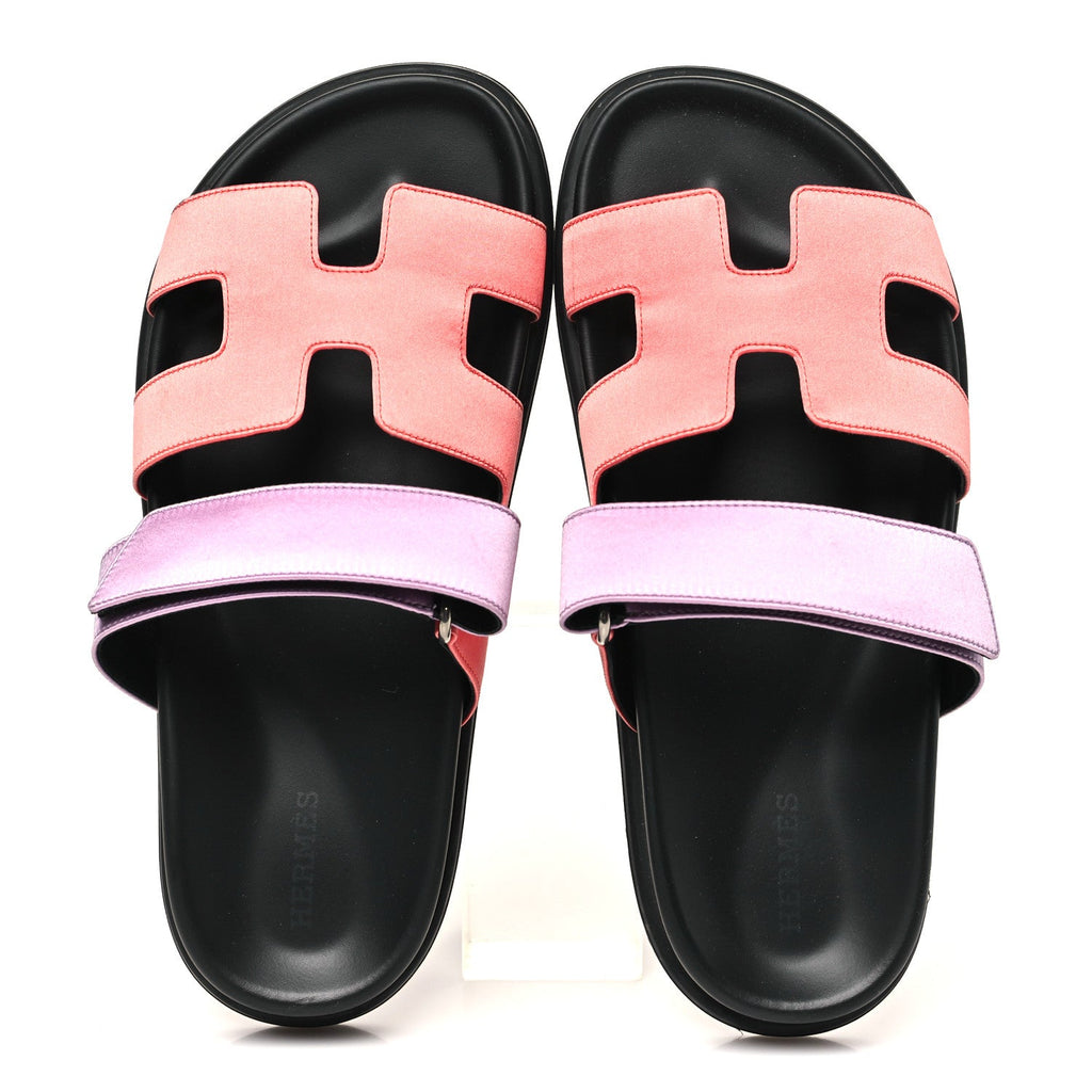 Satin Crepe Chypre Sandals 37.5 Rose Peche Violet Petale wholesalehk.shop
