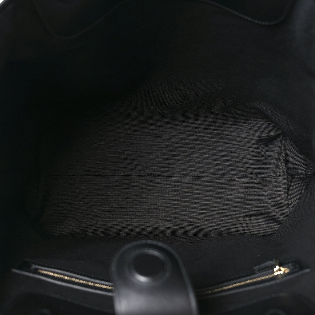 GG Calfskin Embossed Emblem Large Tote Bag Black wholesalehk.shop