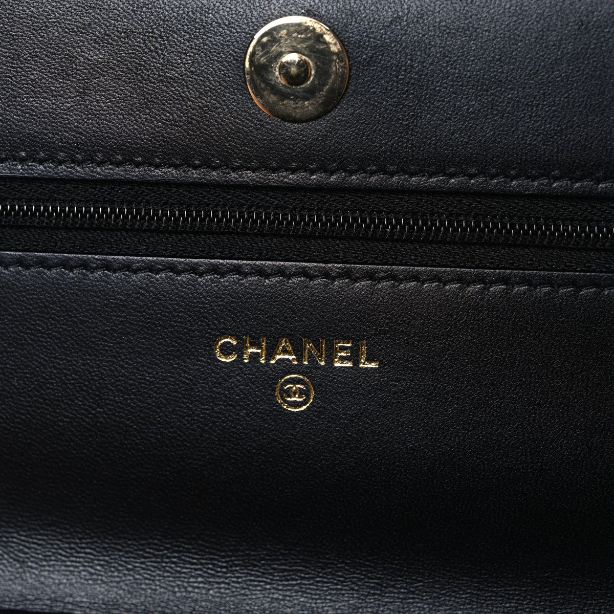 Lambskin Quilted Pearl CC Wallet on Chain WOC Black wholesalehk.shop