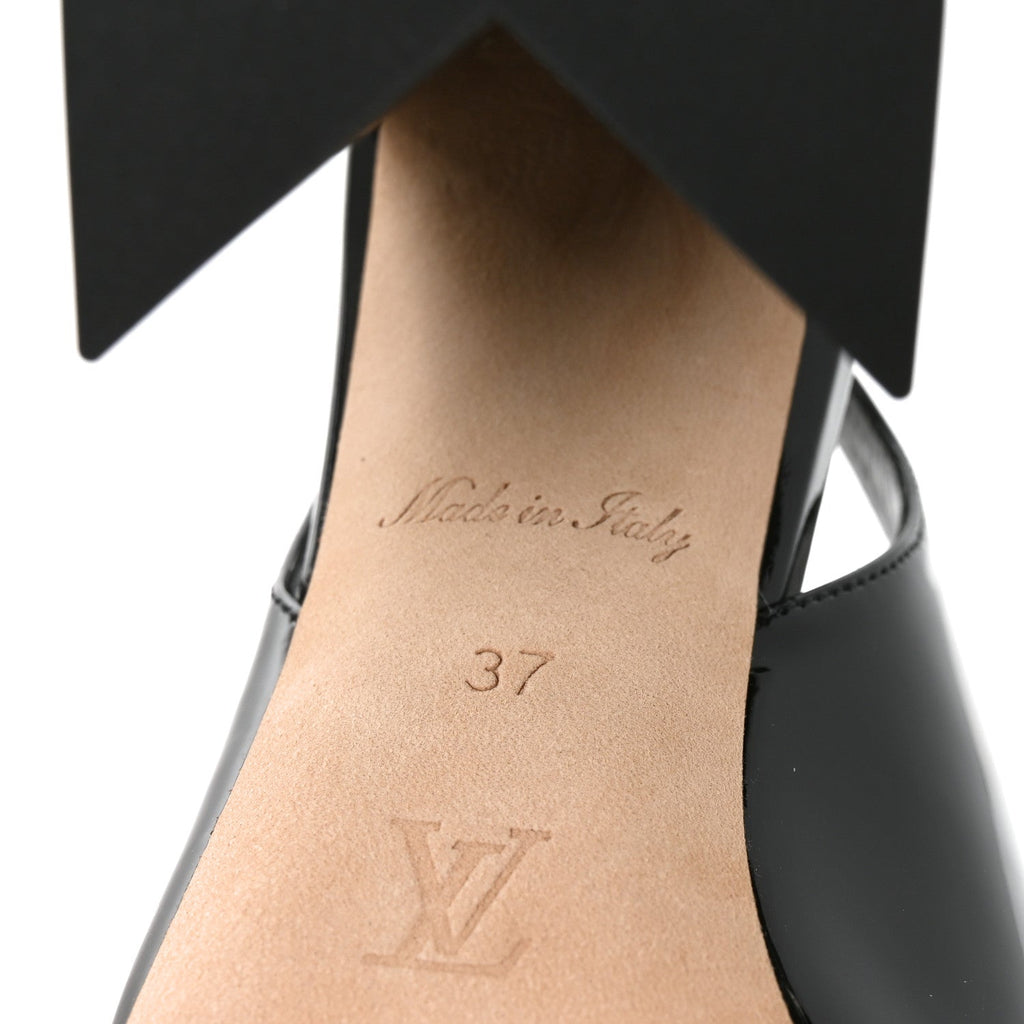 Patent Calfskin Shake Slingback Pumps 37 Black £¨ Direct shipment via from wholesalehk.shop