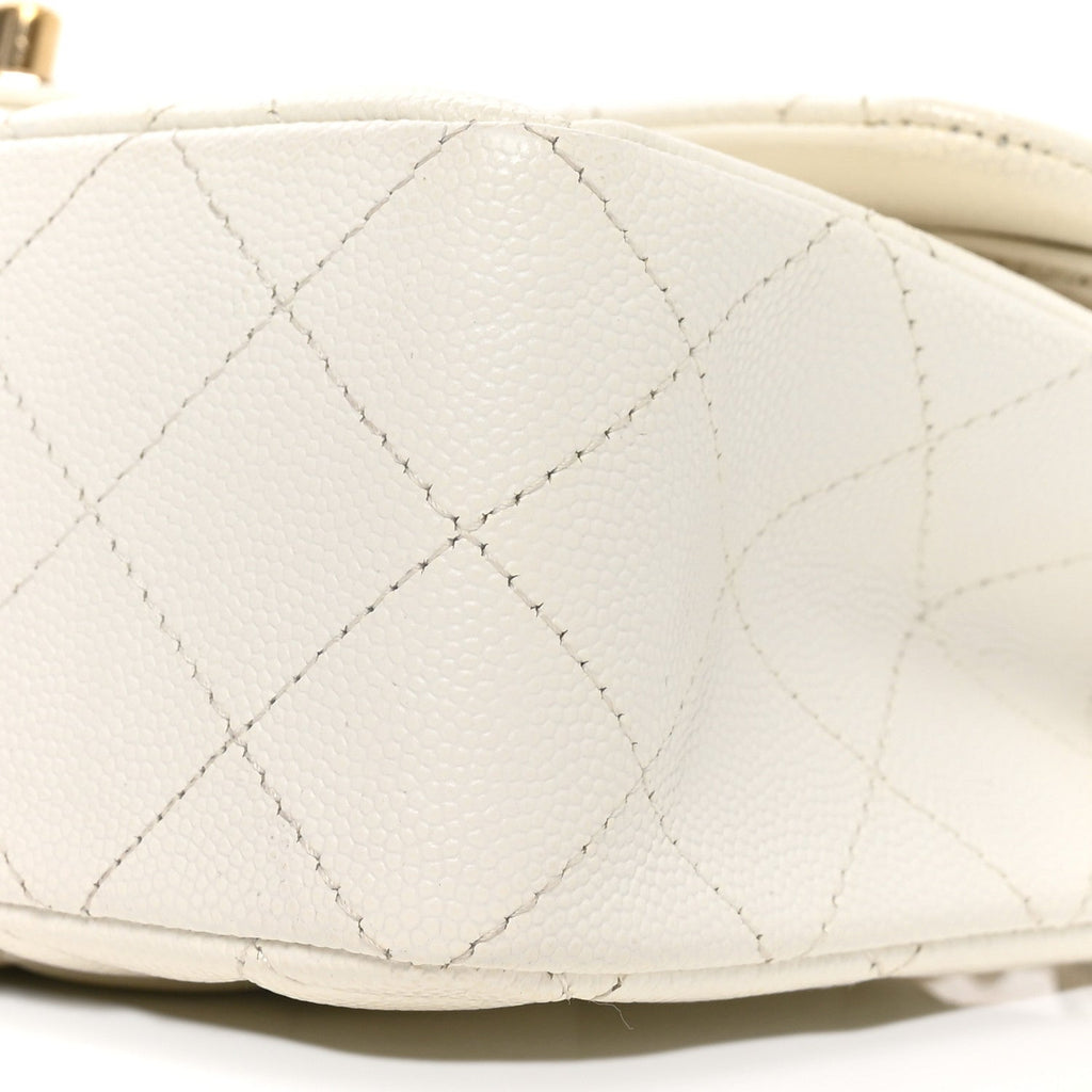 Caviar Quilted Small Double Flap White wholesalehk.shop