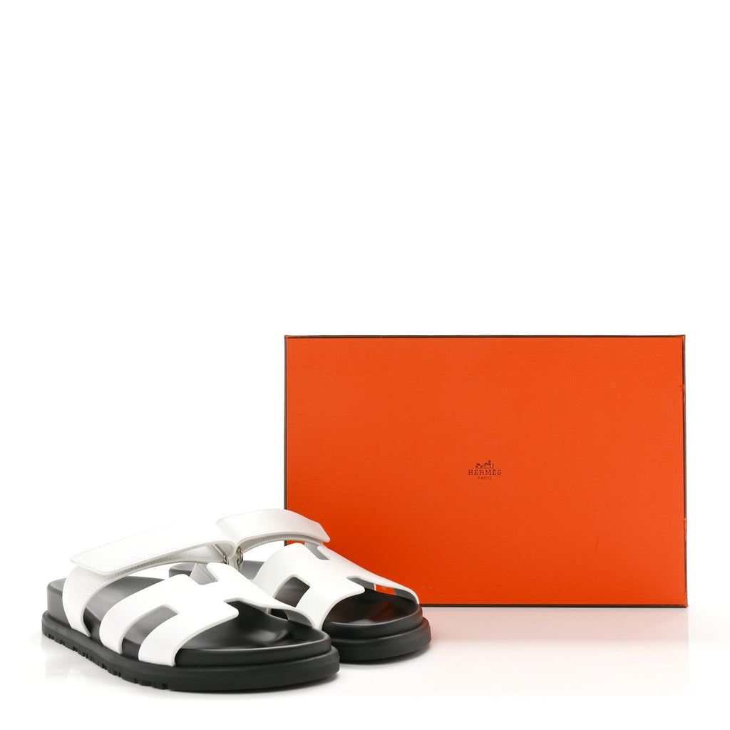 Calfskin Womens Chypre Sandals 36.5 White wholesalehk.shop