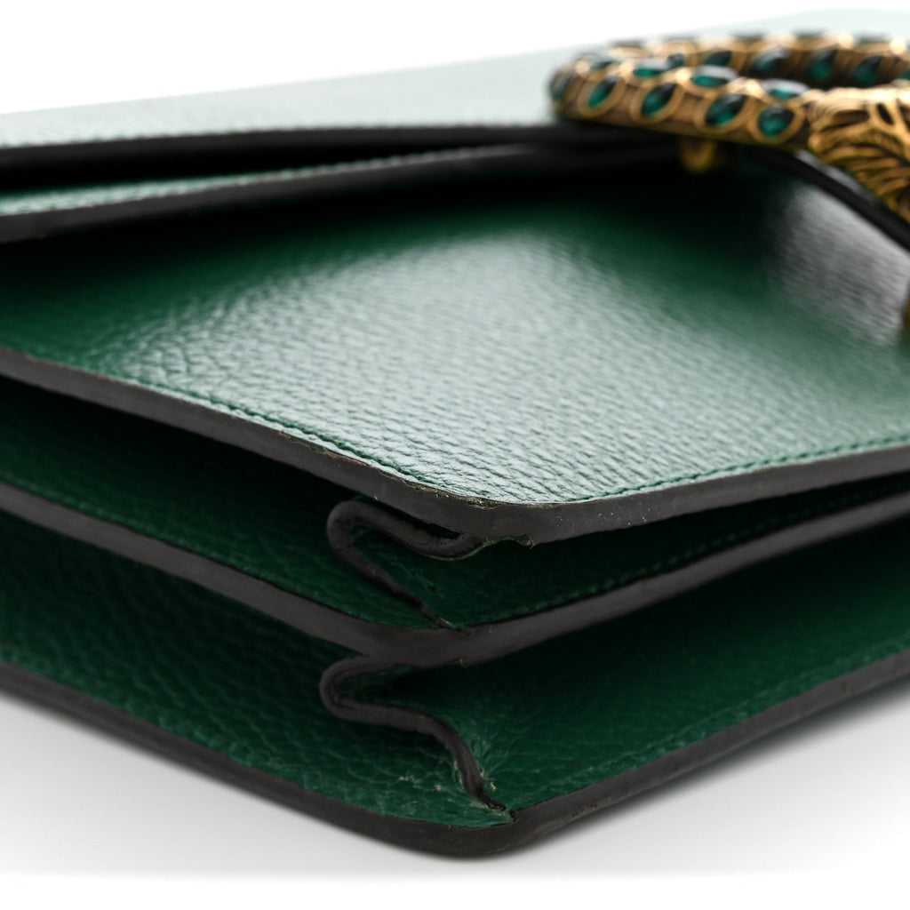 Pebbled Calfskin Small Dionysus Shoulder Bag Emerald wholesalehk.shop