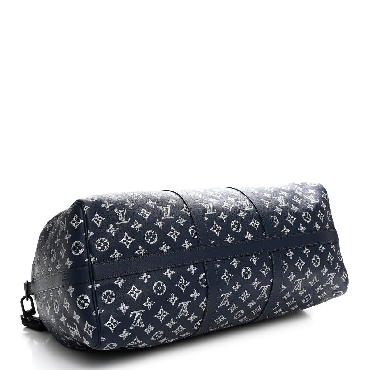 Calfskin Shadow Monogram Keepall Bandouliere 50 Ink Blue White wholesalehk.shop