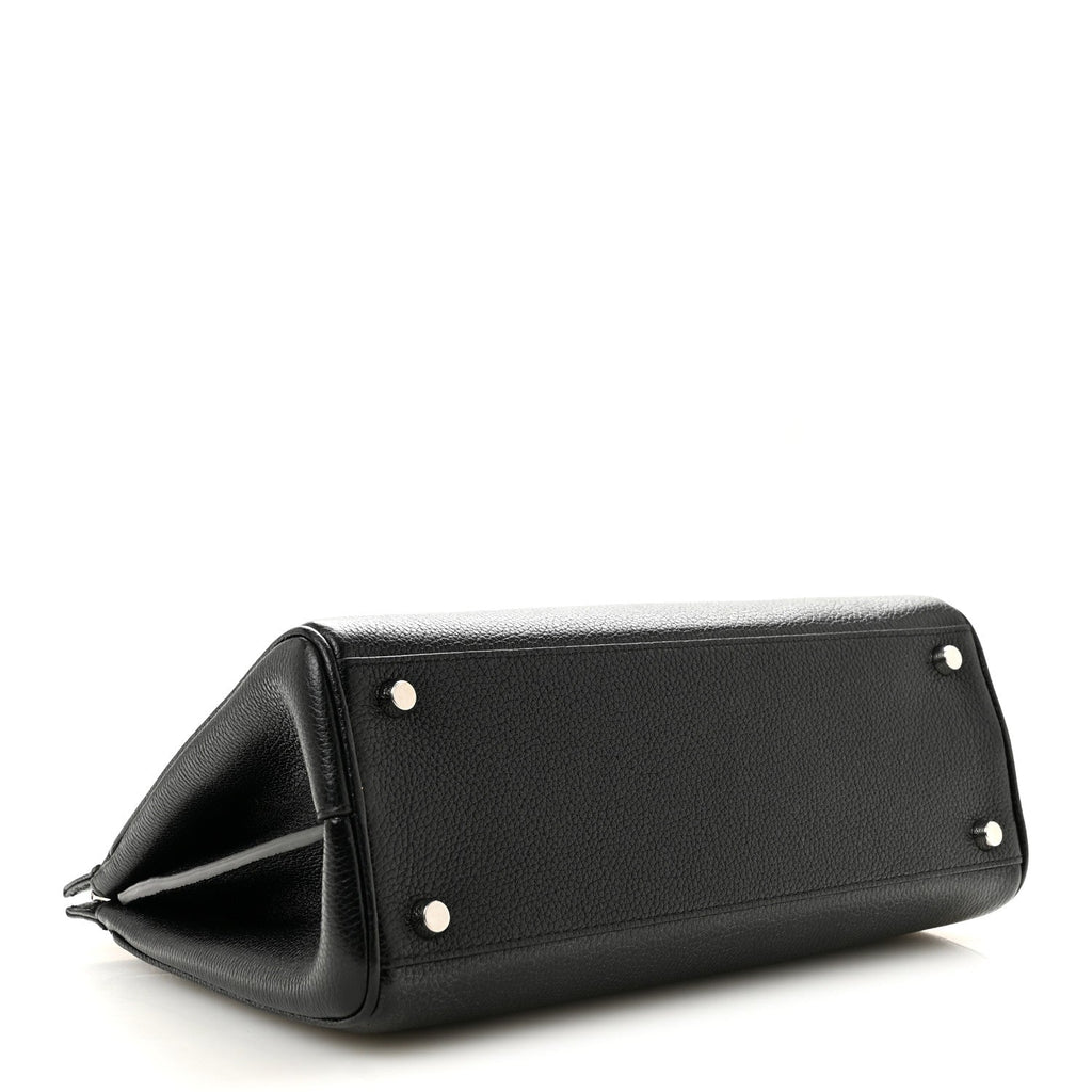 Grainy Calfskin Small Zumi Top Handle Bag Black wholesalehk.shop