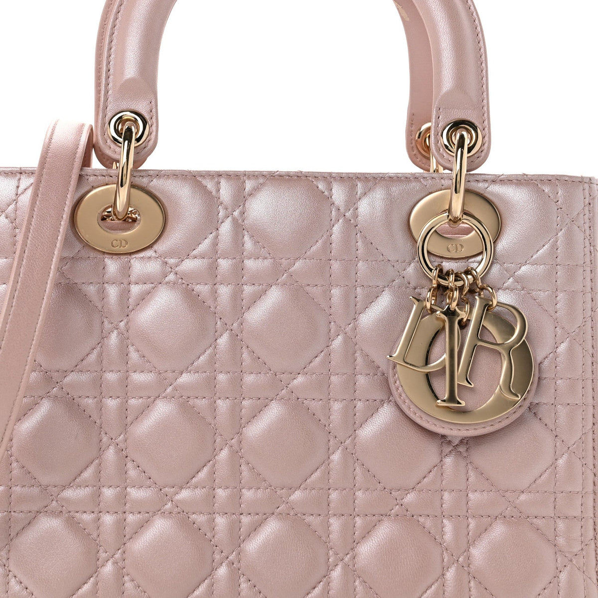 Pearly Lambskin Cannage Medium Lady Dior Lotus wholesalehk.shop