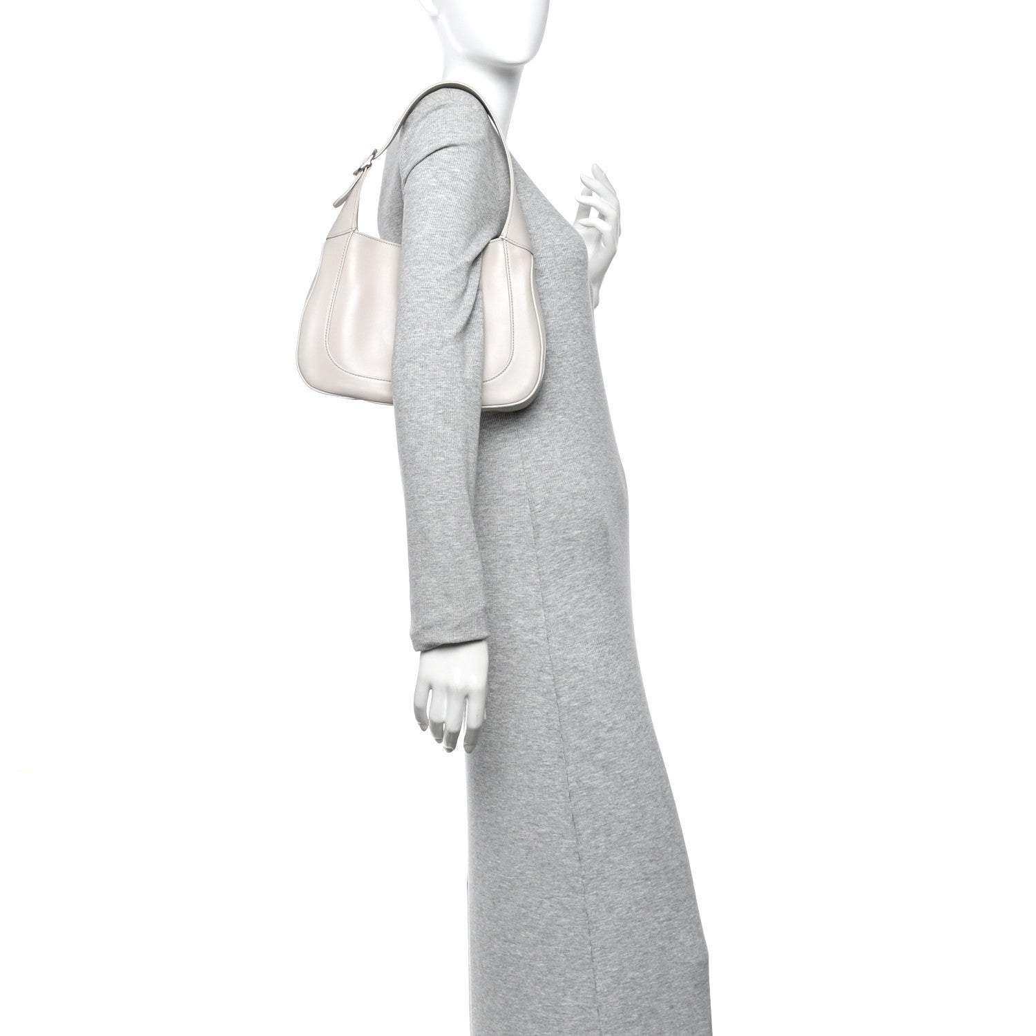 Ancora Calfskin Web Small Jackie Shoulder Bag Light Grey £¨ Direct shipment via from wholesalehk.shop