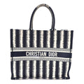 Canvas Embroidered Large Striped Book Tote Navy £¨ Direct shipment via from wholesalehk.shop