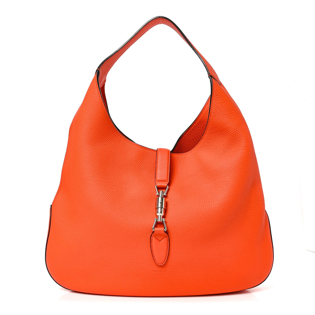 Soft Grained Calfskin Large Jackie Hobo Orange £¨ Direct shipment via from wholesalehk.shop