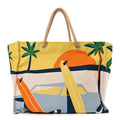 Cotton Canvas Apres la Vague Beach Bag Jaune Bleu £¨ Direct shipment via from wholesalehk.shop