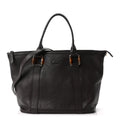 Calfskin Bamboo Top Handle Tote Dark Brown wholesalehk.shop