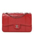 Snakeskin Jumbo Double Flap Red wholesalehk.shop