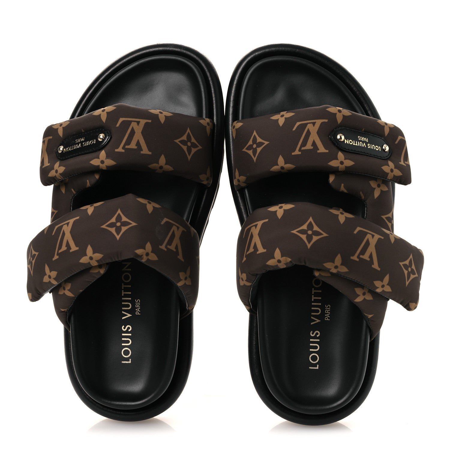 Nylon Monogram LV Pool Pillow Flat Comfort Mule 37 Cacao Brown 37 Cacao Brown £¨ Direct shipment via from wholesalehk.shop