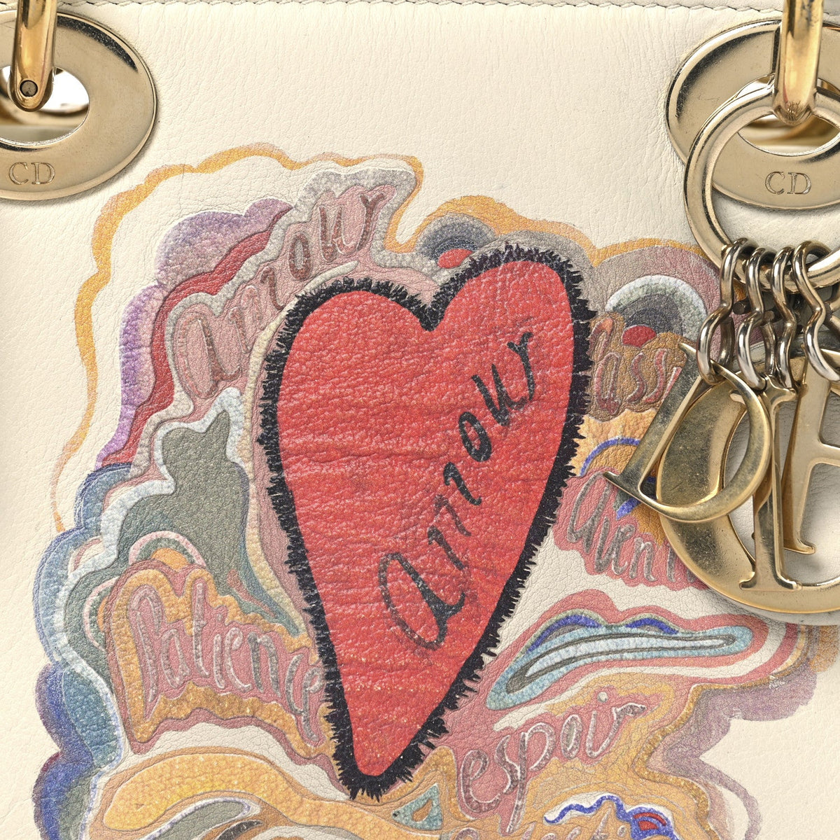 Calfskin Niki De Saint Phalle Dioramour Mini Supple Lady Dior White Multicolor wholesalehk.shop