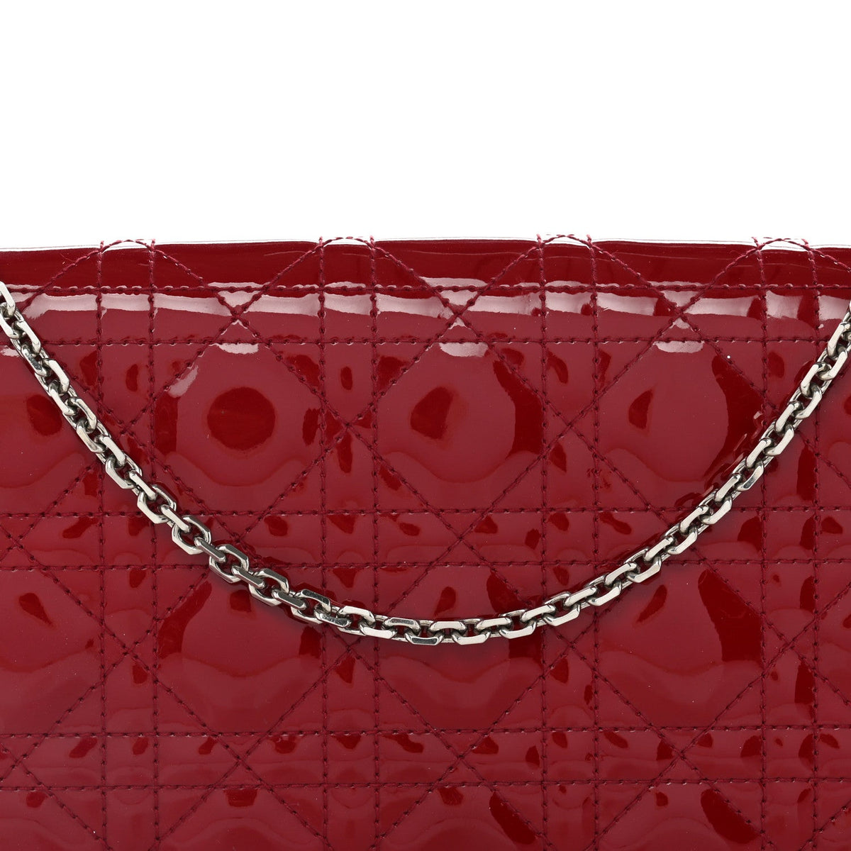 Patent Cannage Lady Dior Clutch Red Red wholesalehk.shop