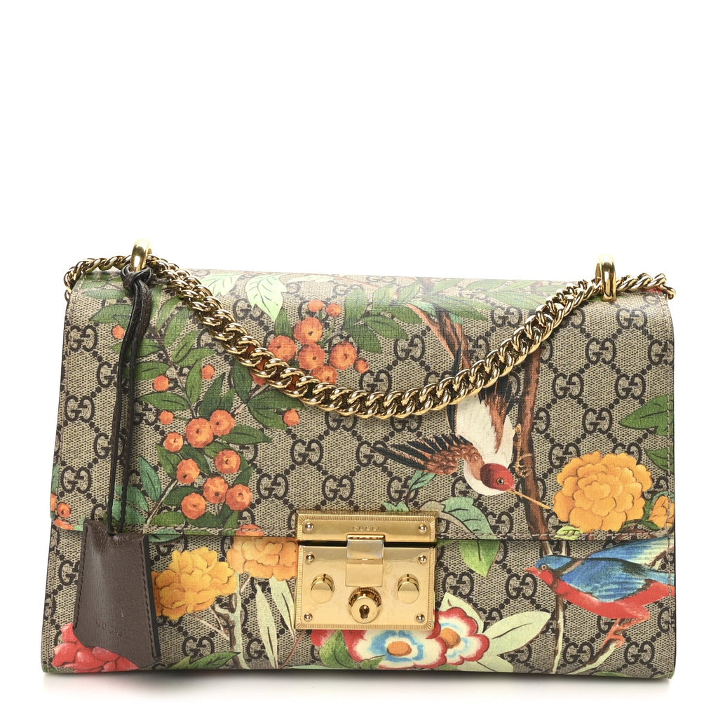 GG Supreme Monogram Tian Medium Padlock Shoulder Bag Beige Multicolor New Acero £¨ Direct shipment via from wholesalehk.shop