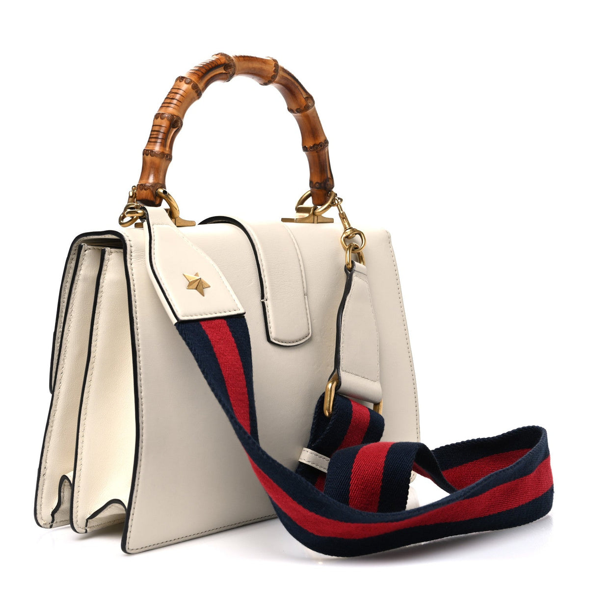 Calfskin Bamboo Web Medium Dionysus Top Handle Bag White Blue Hibiscus Red wholesalehk.shop