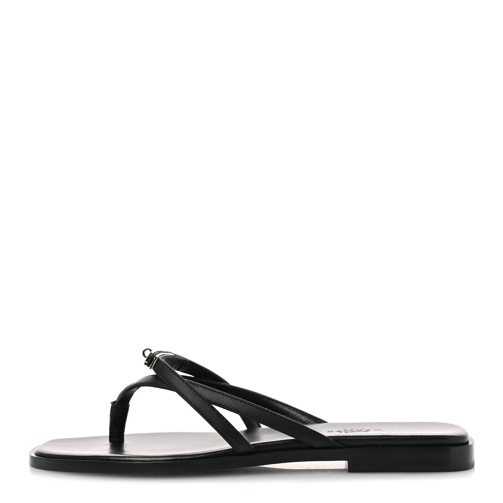 Calfskin Miss Sandals 37.5 Black wholesalehk.shop