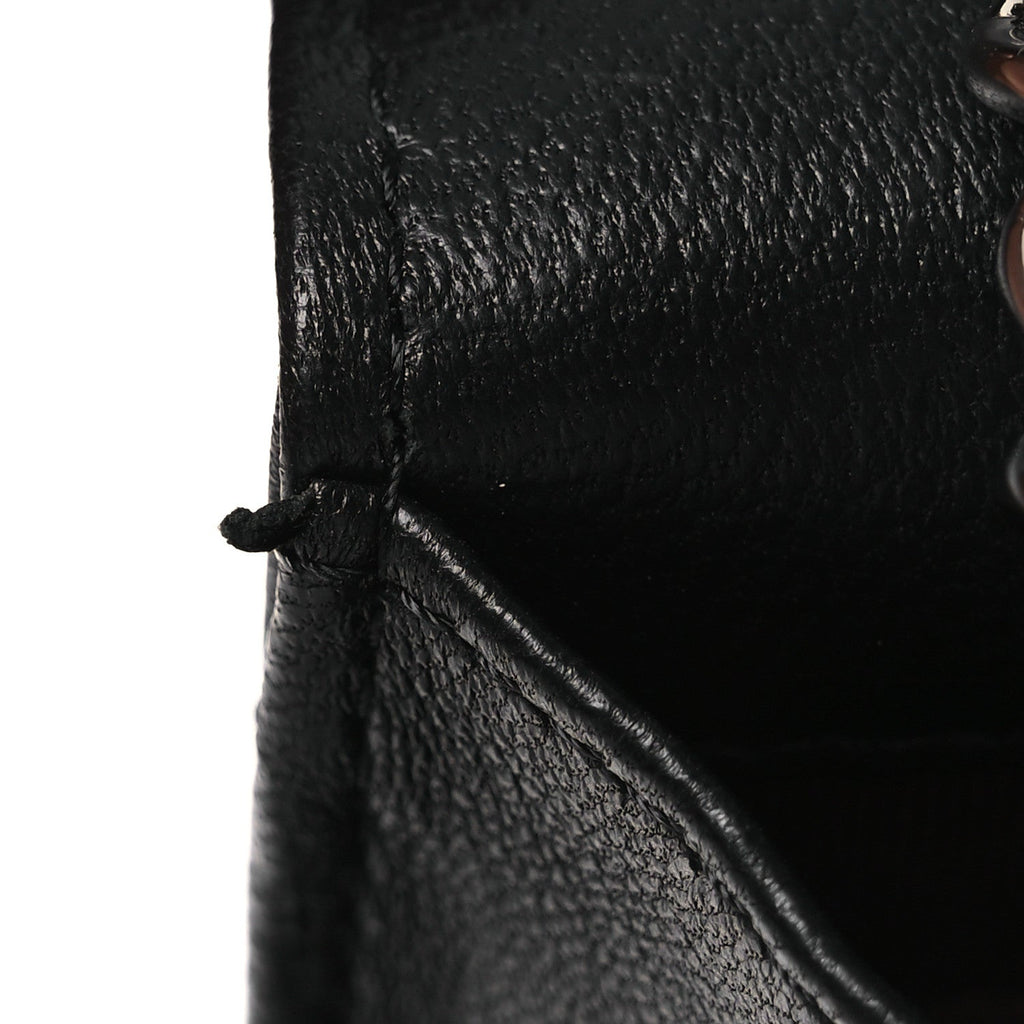 Lambskin Quilted Wallet On Chain WOC Black wholesalehk.shop