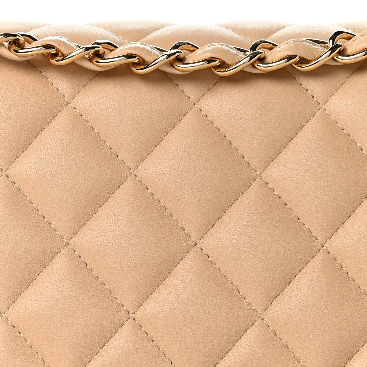 Lambskin Quilted Jumbo Double Flap Light Beige wholesalehk.shop