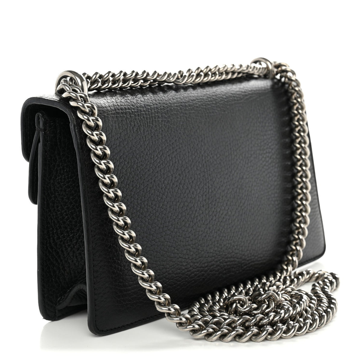 Dollar Calfskin Enamel Small Dionysus Shoulder Bag Black Electric Blue wholesalehk.shop