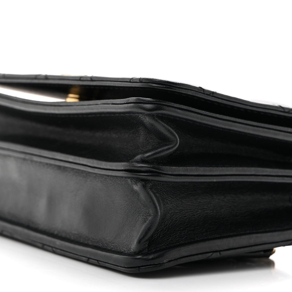 Lambskin Resin Quilted Mini Wallet On Chain WOC Black wholesalehk.shop