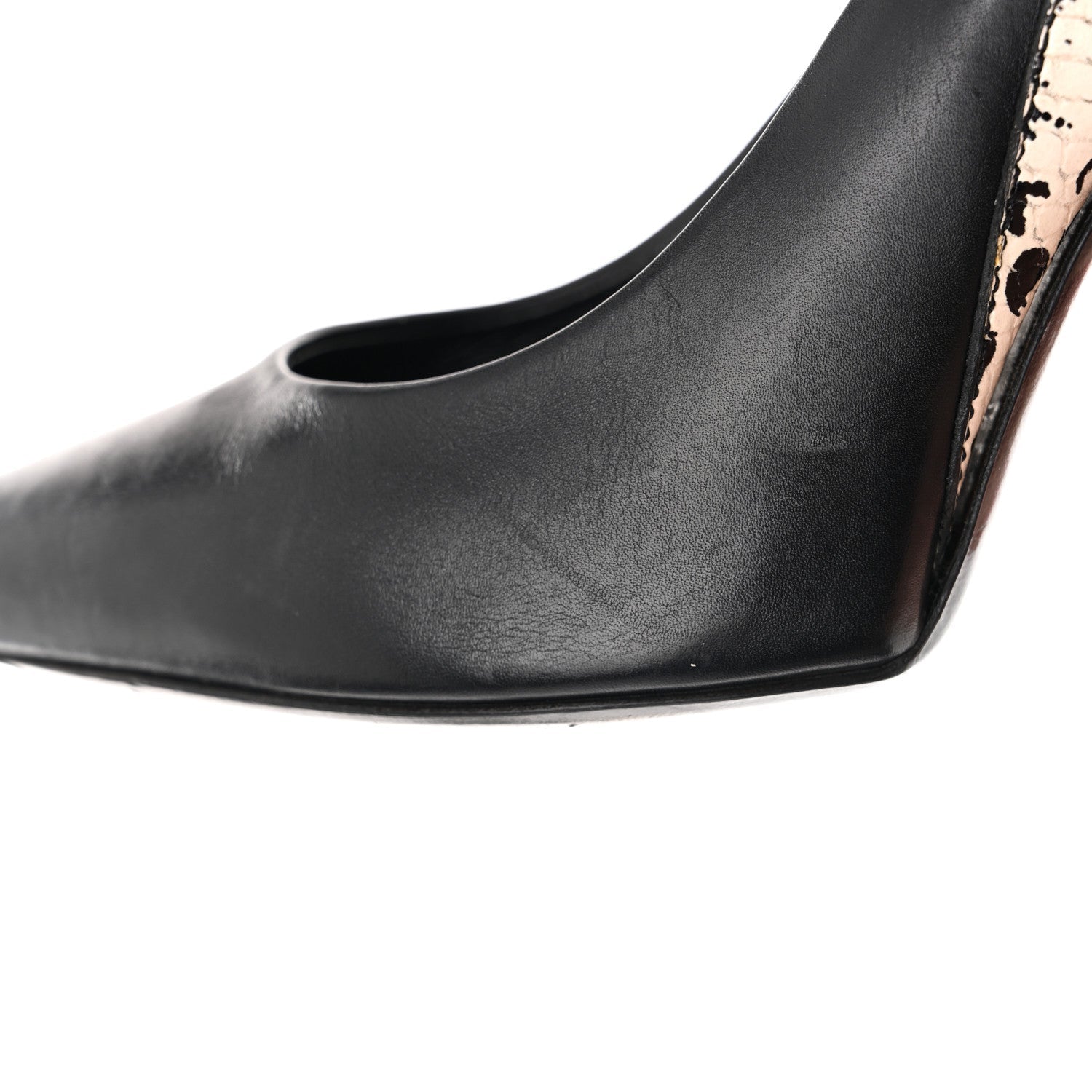 Calfskin Snakeskin Embossed Matchmake Pumps 35 Black White £¨ Direct shipment via from wholesalehk.shop