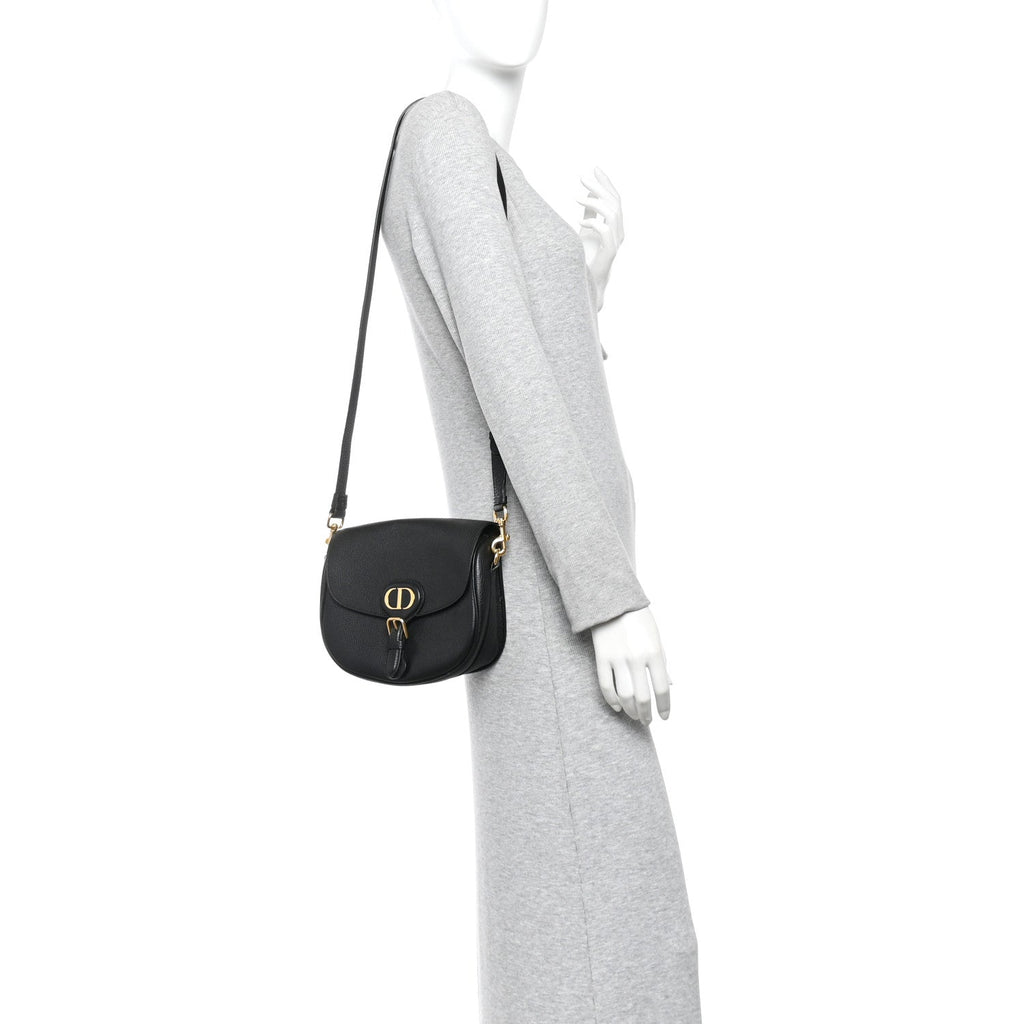 Grained Calfskin Medium Bobby Flap Black wholesalehk.shop
