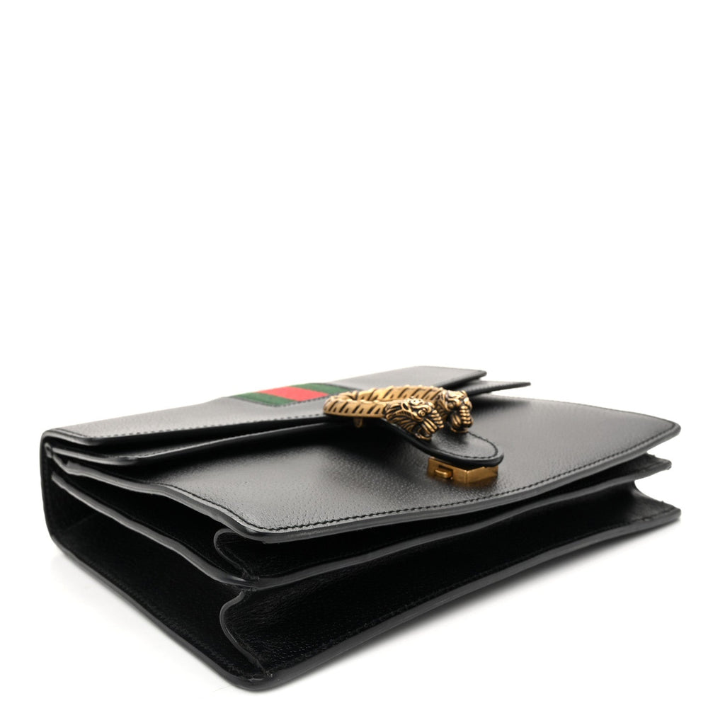 Calfskin Web Medium Dionysus Shoulder Bag Black wholesalehk.shop