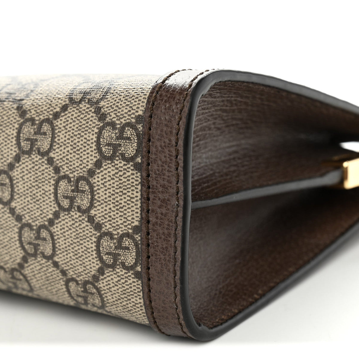 GG Supreme Monogram Web Small Ophidia Chain Shoulder Bag Brown wholesalehk.shop