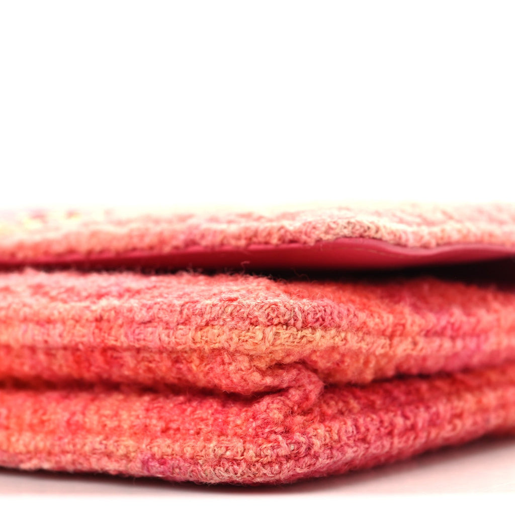 Wool Tweed Lambskin Quilted Chanel 19 Wallet On Chain WOC Coral Pink wholesalehk.shop