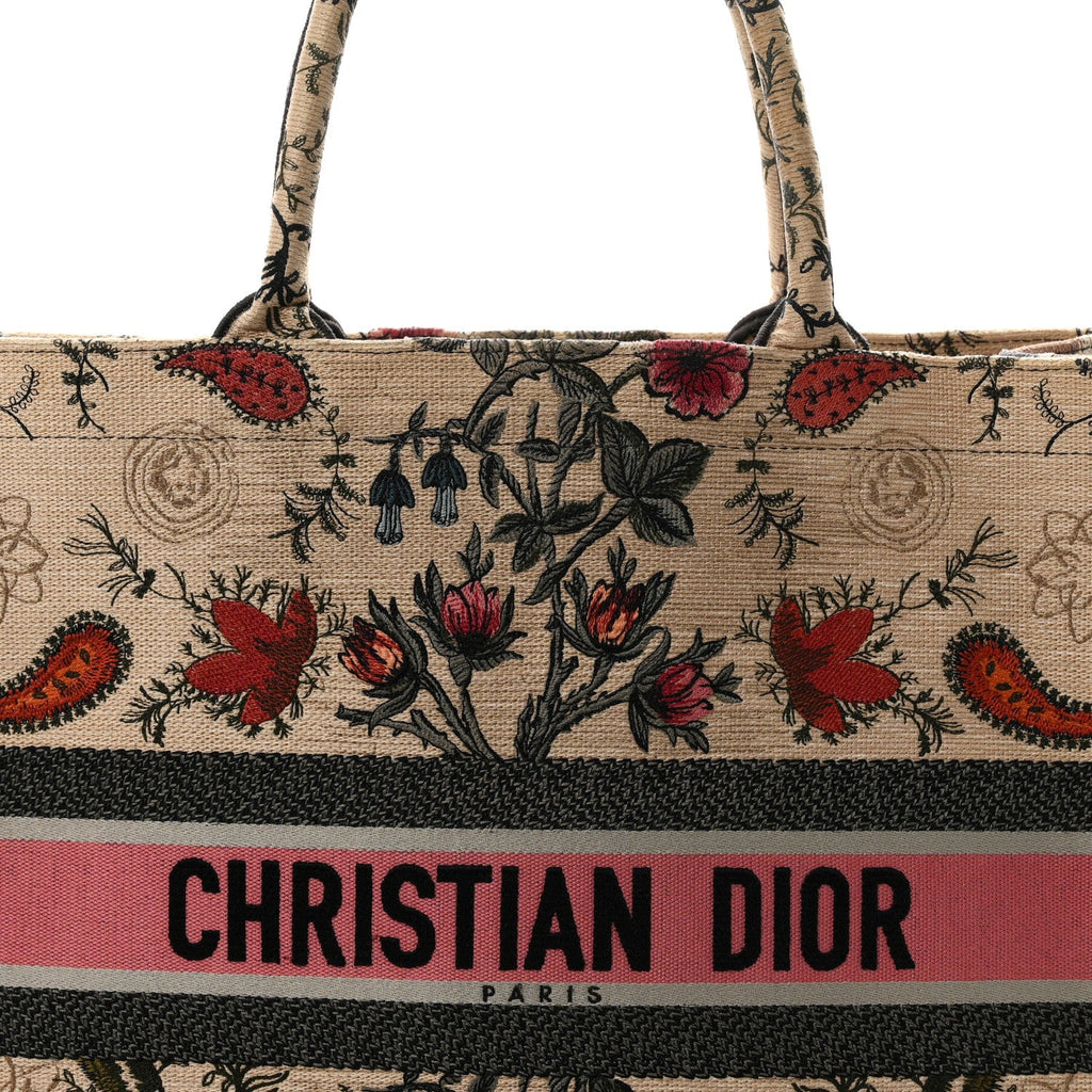 Canvas Embroidered Large Broderie Dior Flowers Book Tote Multicolor £¨ Direct shipment via from wholesalehk.shop