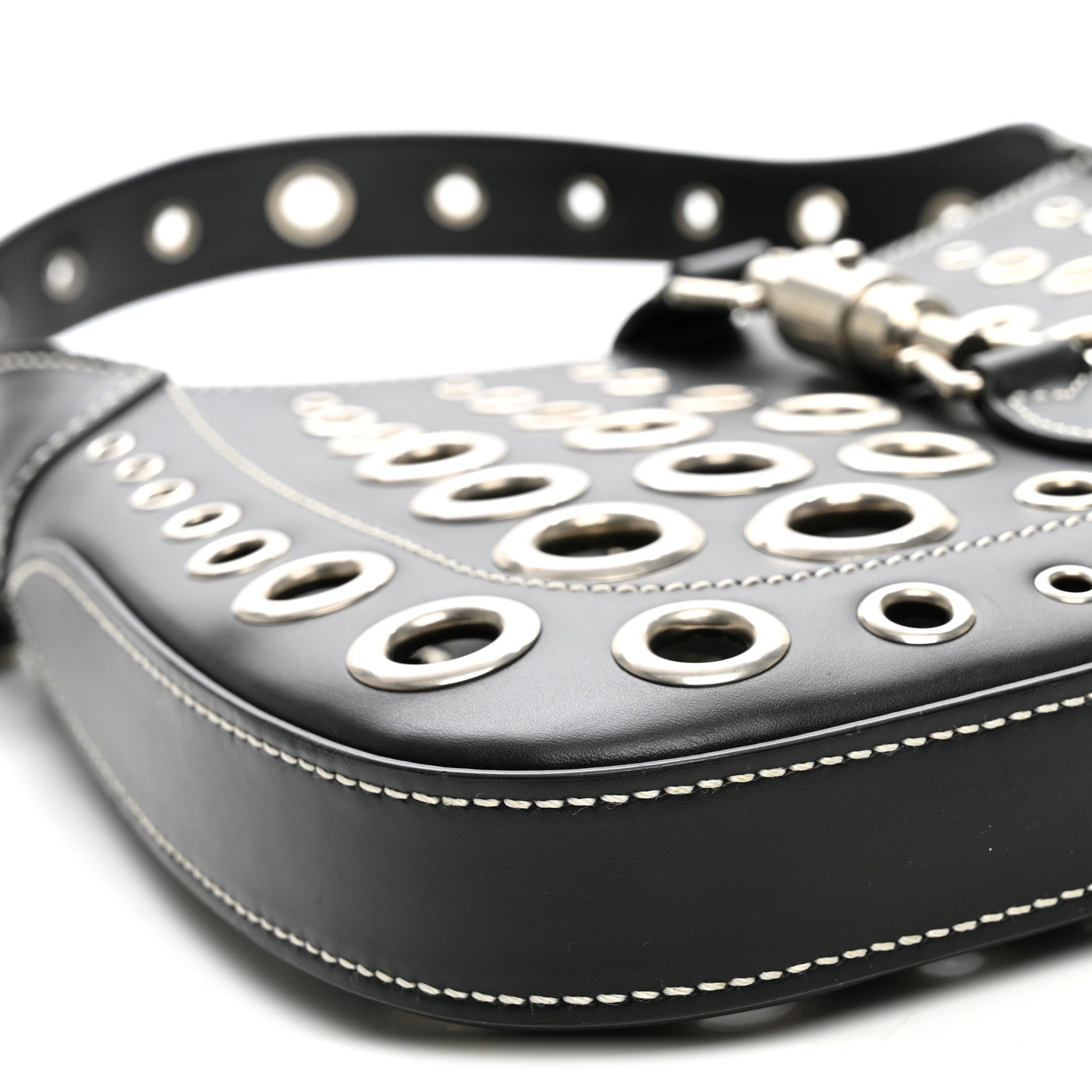 Calfskin Ha Ha Ha Jackie 1961 Eyelet Hobo Black £¨ Direct shipment via from wholesalehk.shop