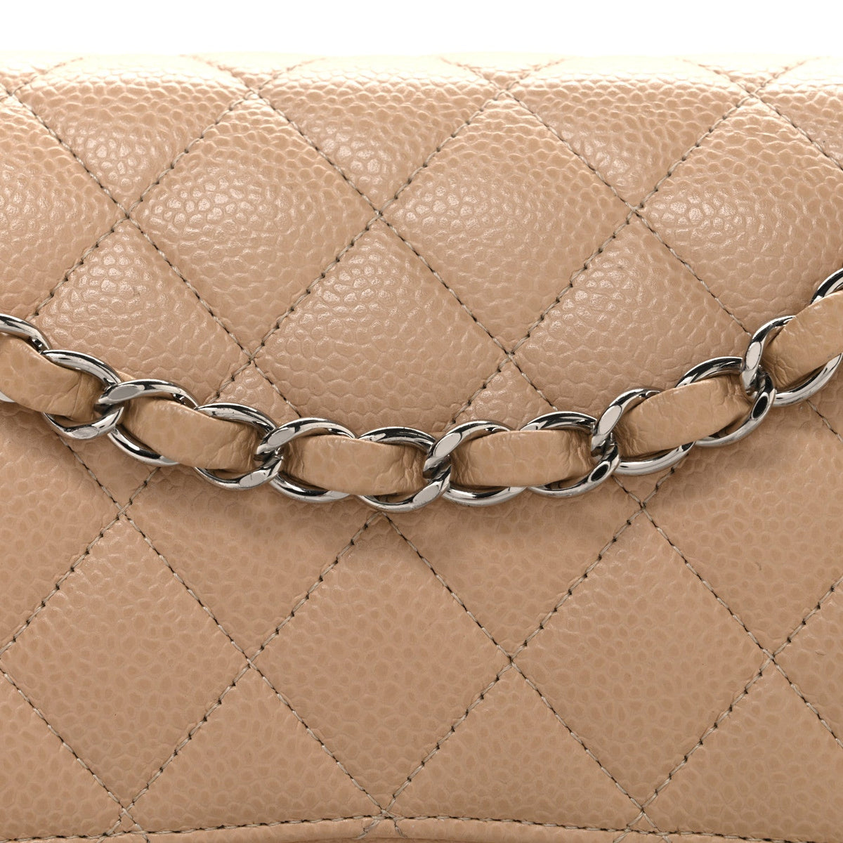 Caviar Quilted Medium Double Flap Beige wholesalehk.shop