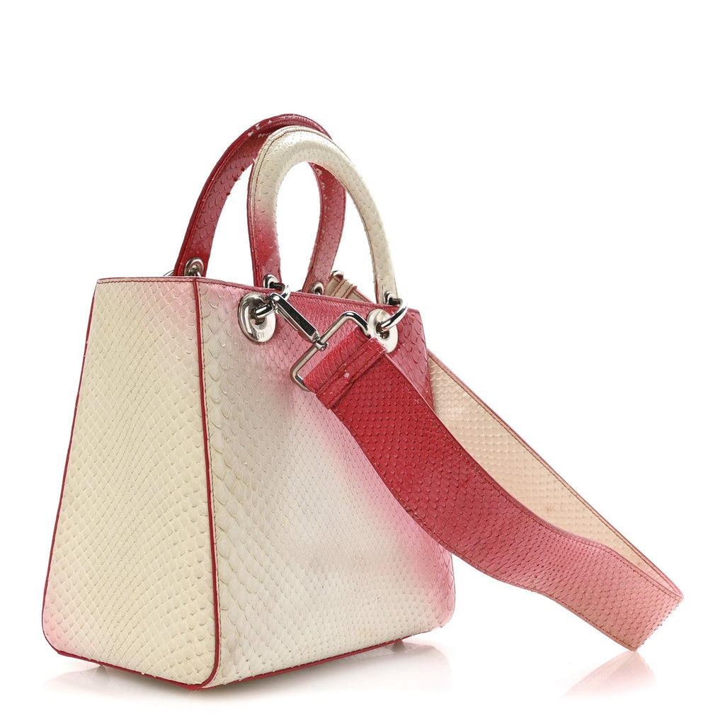 Snakeskin Ombre Medium Lady Dior Red White wholesalehk.shop
