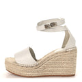 Calfskin Tipoli Espadrille Wedges 38 White wholesalehk.shop