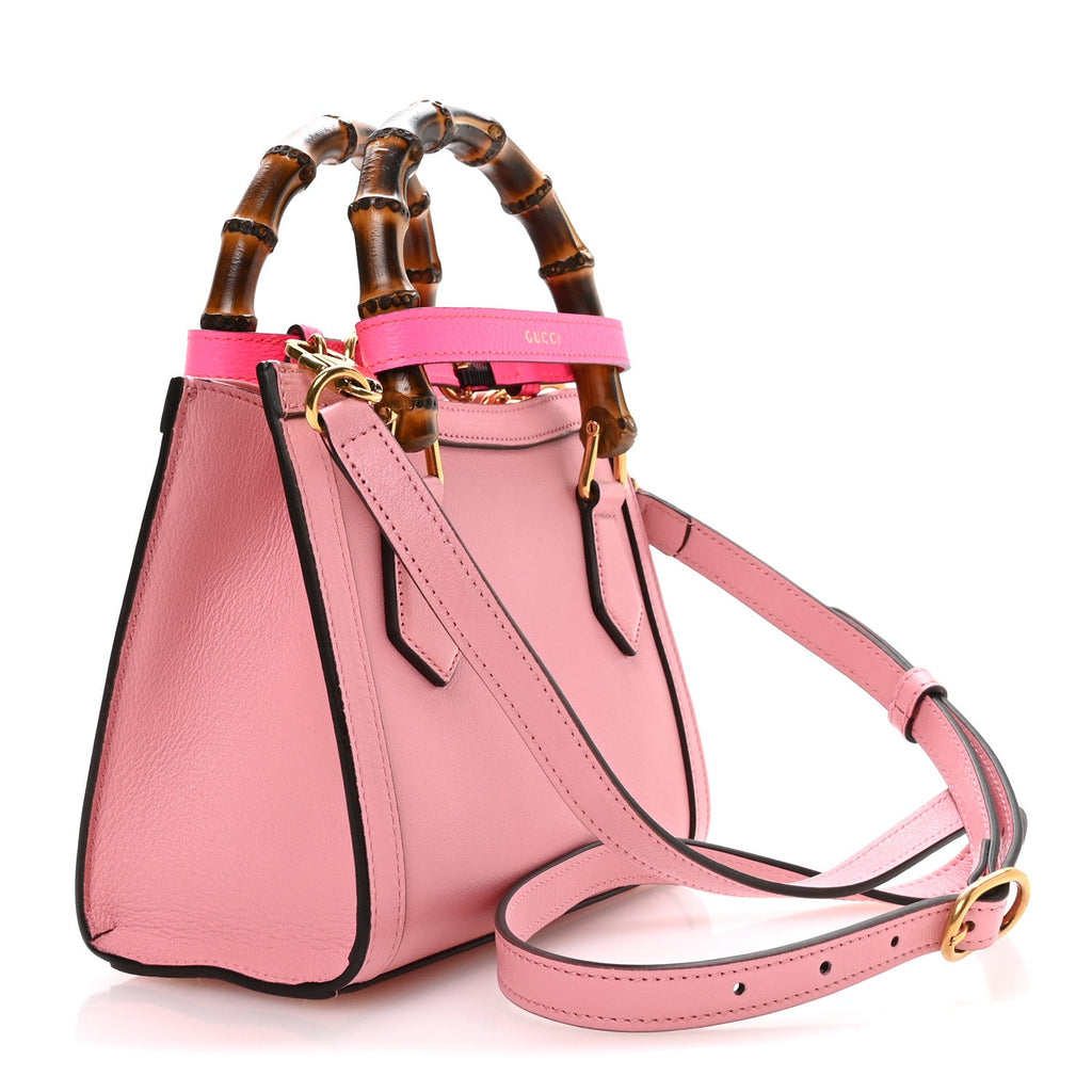 Wonka Grain Calfskin Mini Diana Tote Bag Wild Rose Fuxia Fluo wholesalehk.shop