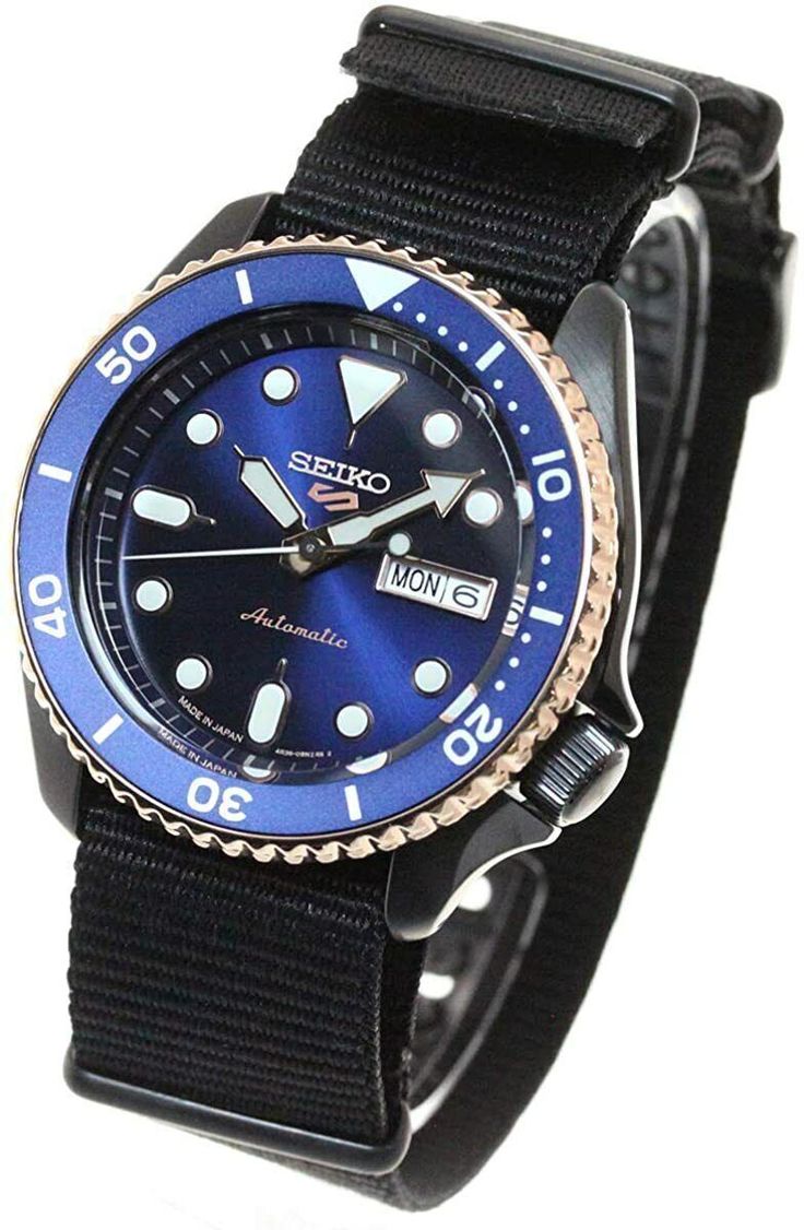 Seiko 5 Sports Automatic Blue Dial Black NATO Strap Watch for Men - SBSA098 wholesalehk.shop