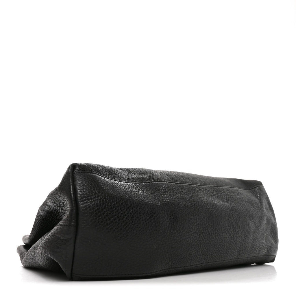 Pebbled Calfskin Medium Soho Chain Shoulder Bag Black wholesalehk.shop